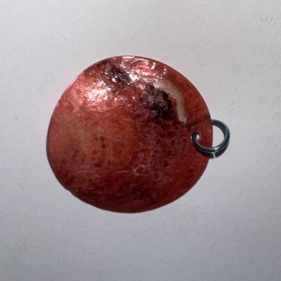 Pink and Green Black Lip Shell Pendant - Picture 5 of 8